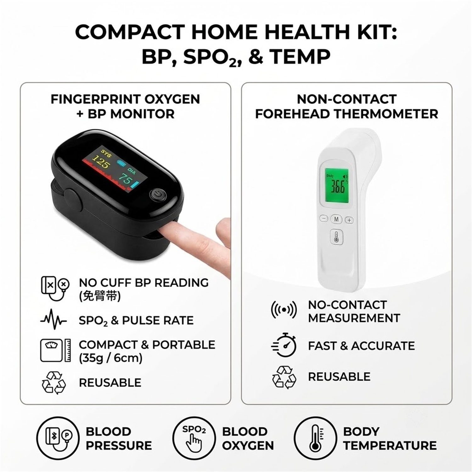 Bezkontaktowy termometr do pom – Pulse Oximeter recenzja i cena