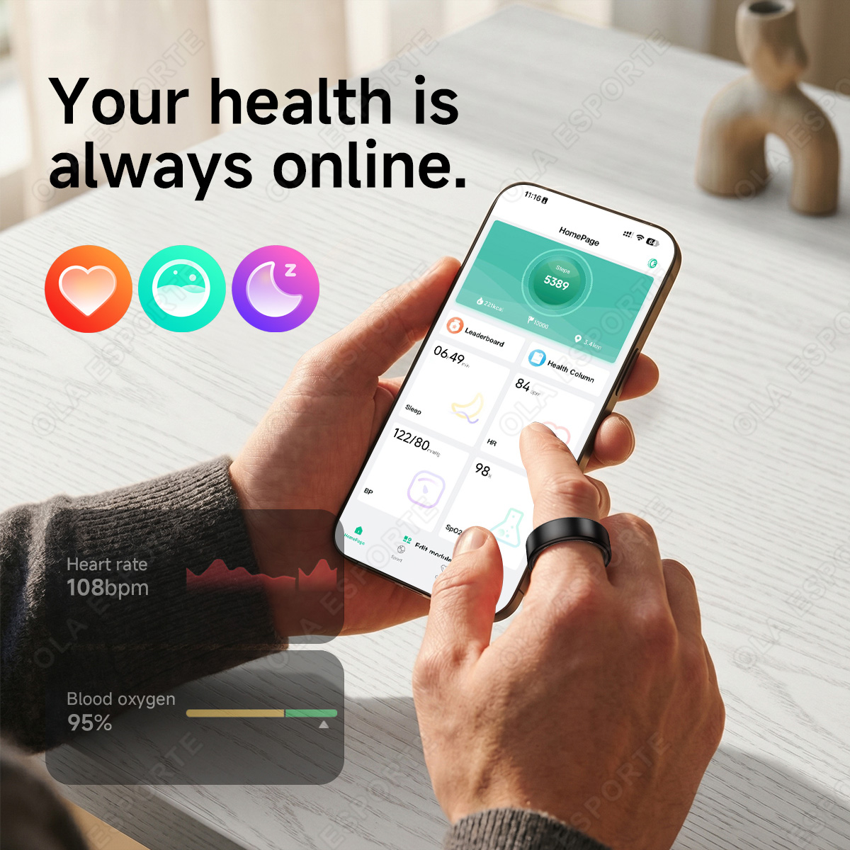 Inteligentny pierścień sportow – Blood Pressure Monitor recenzja i cena